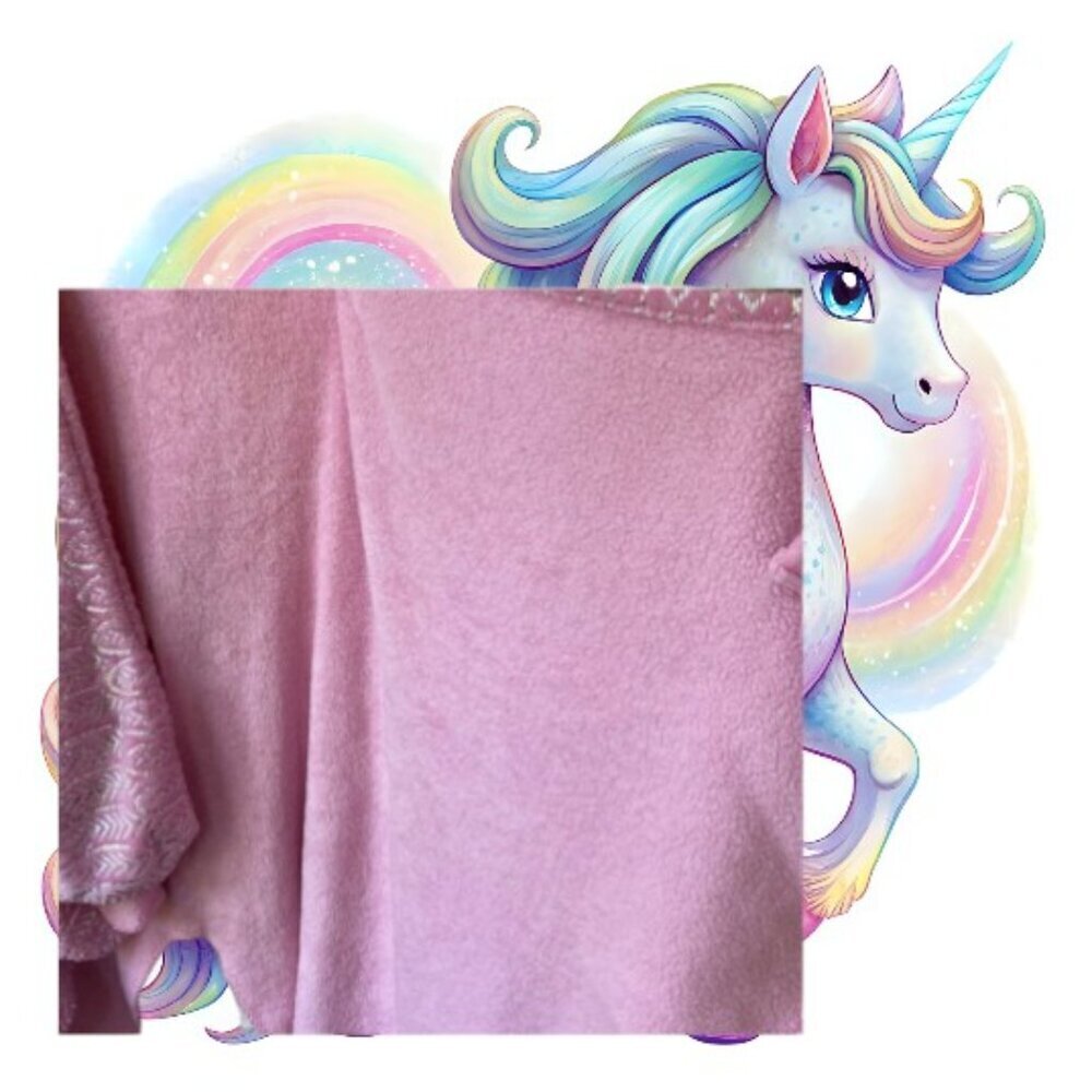 Justice Silver Sparkle Unicorn Design Blanket Wrap - Picture 5 of 10